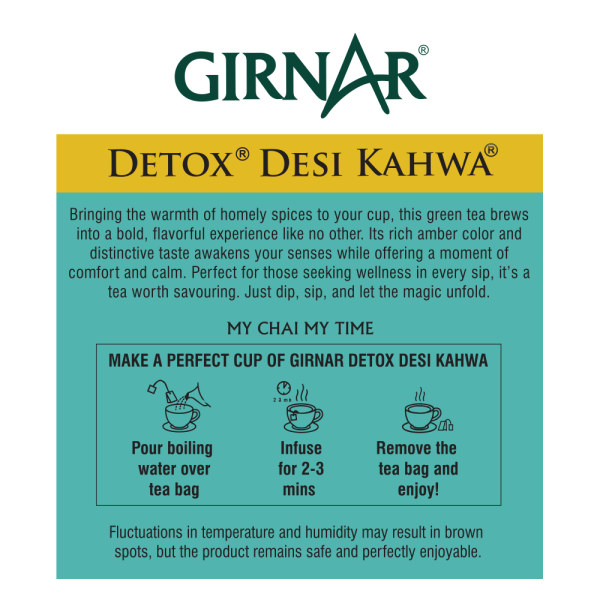Girnar Detox Green Tea Bags - Desi Kahwa - Image 4