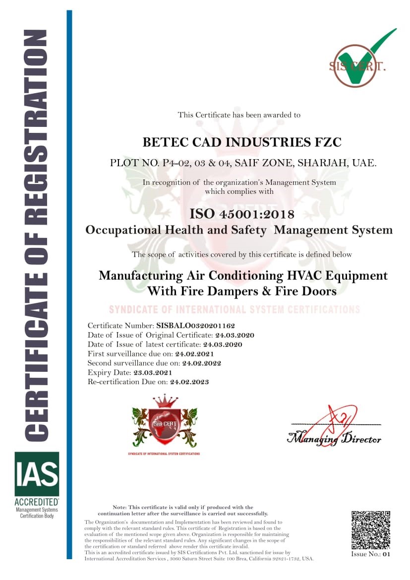 OSHAS Certificate